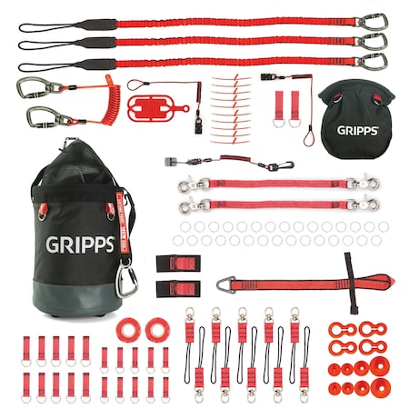 Gripps 40 Tool Tether Kit With Bull Bag and Bolt-Safe Pouch H01403